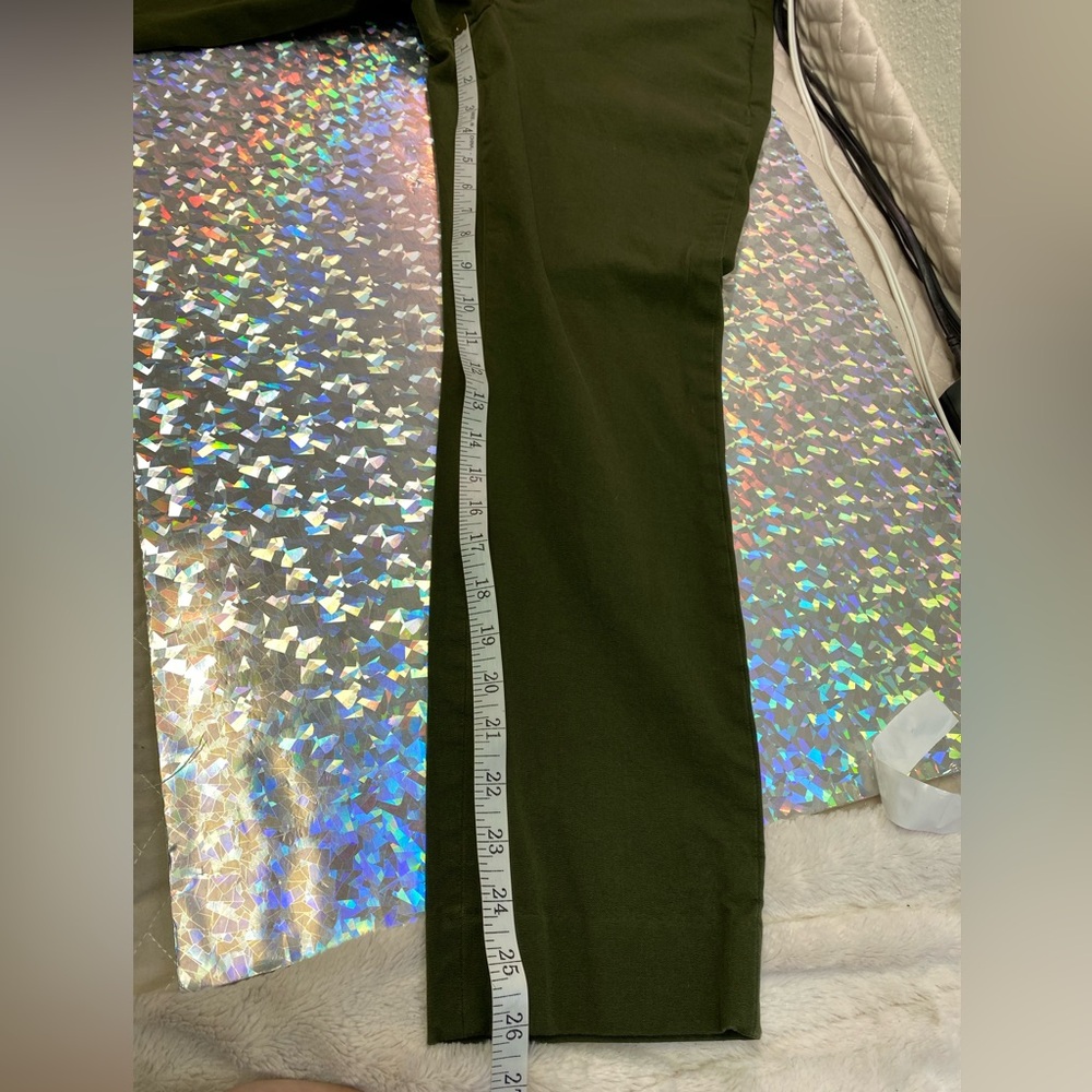 Banana Republic Mid Rise Sloan Trouser Pants Olive Green Preppy Classy Chic 10 - Picture 5 of 10